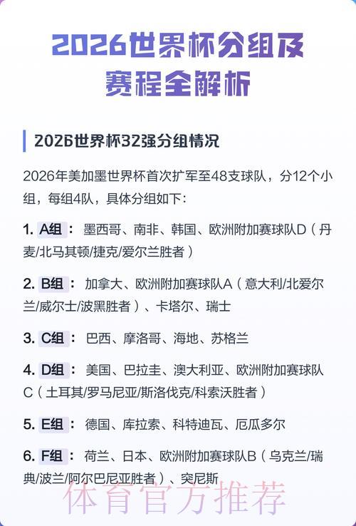 2026世界杯赛程深度解析与赛果预测